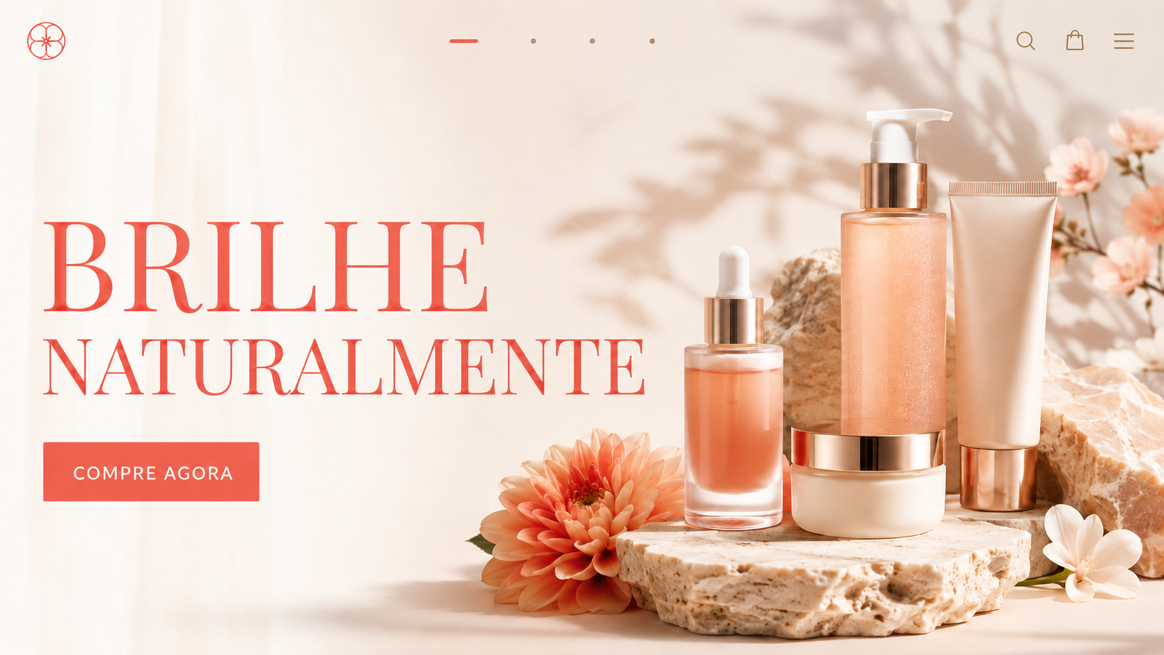 Landing page sofisticada para uma marca de beleza e estética
